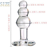 Glass Anal Beads Prostate Massager P-Spot Stimulation Anal Trainer Sex Toys,Glass Big Size Butt Plug With Graduated Beads Crystal Butt Plug Personal Massage For Men Women(Transparent)