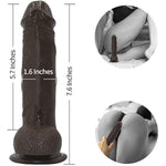 Strap-On Dildo Realistic Silicone Dildo With Wearable Sex Harness For Couple Pegging Women Lesbian Sex Fun, 7.6'' (Black)