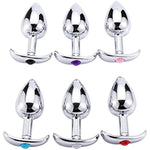 Stainless Steel Anal Plug For Wearing Ship Anchors Pulling Butt Plug G-Point Dilator For Jewel Base Adult Sexual Toy(Blue,L)