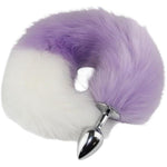 Anal Toys Butt Plug Anal Sex Toys - Anal Plug Fox Tail Adult Toys, Stainless Steel But Plug Butt Toys Sex Toys For Women Cosplay Adult Couples(Purple + White)