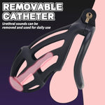 Male Chastity Cage, Large Chastity Device With 5 Sizes Rings And Invisible Lock For Man Penis Exercise Bondage Gear & Accessories Lightweight Adult Sex Toys (Tight Size - Black)