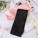 2 Pack Satin Sleep Masks, Adjustable Eye Cover, Black and Pink