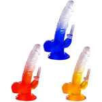 Realistic Dildo With Strong Suction Cups Vaginal Masturbation Sex Toys Massage G Spot And Clitoris Adult Anal Sex Toys For Women (L,Blue)