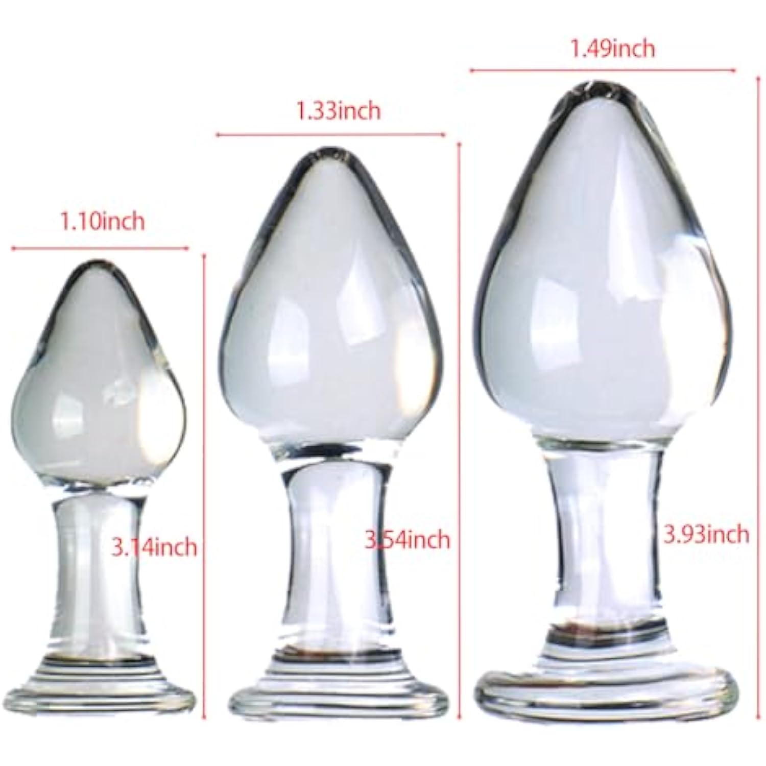 3Pcs Crystal Glass Anal Butt Plug Set - Small, Medium And Big Glass Bu BlessMyBucket 3Pcs Crystal Glass Anal Butt Plug Set - Small, Medium And Big Glass Bu BlessMyBucket