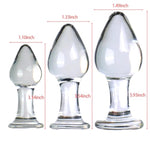 3Pcs Crystal Glass Anal Butt Plug Set + 3Pcs Crystal Rose Glass Butt Plug Set
