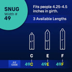 Custom Fit Condoms for Maximum Pleasure - Snug Size 49C: 4.7" Length