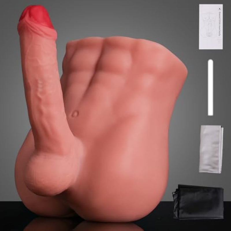 7 Lb Male Sex Doll With Flexible Dildo, Realistic Torso Dildo For Women 7 Inch Thick Long Penis With Anal Channel For Gay Hands-Free Sex Toy Unisex Masturbator With Accessories For Female Men Couples
