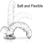 8 Inch Clear Realistic Dildo Adult Sex Toy For Vaginal Clitoral Prostate Stimulation, Jelly Anal Dildos Penis Cock Butt Plug Female Masturbator With Suction Cup For Beginners Women Men Couple Games