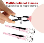 Bondage Gear Spreader Bar with Clamps, Pink