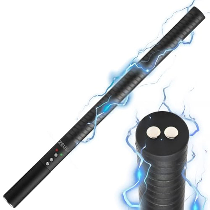 Zeus E-Stim Wand For Men, Women & Couples. 360 Degrees Of Conductivity For E-Stim At Any Angle, 2 Intensity Levels, Pinpoint E-Stim. 1 Piece, Black.