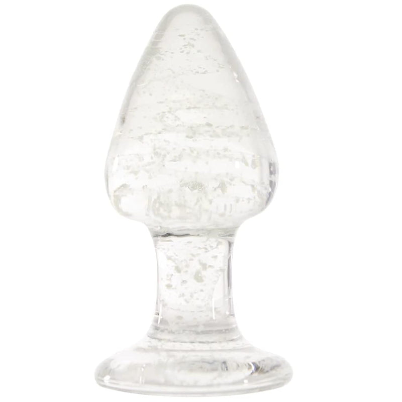 Large Glow In The Dark Glass Butt Plug With Lube 1Oz - Anal Toys - Butt Plugs | Glass Adult Toys