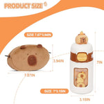 Capybara Plush For Kids 4 5 6 7 8 9 10+ Year Old Birthday Cute Capybara Plush Set With Stuffed Animal/Cup/Notebook/Bag/Pen/ Stickers/Badge/Keychain