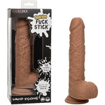 Squirting Stick Vibrating Dildo With Suction Dup - Brown