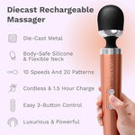 Rechargeable Vibrator Wand - Diecast Vibrating, Sex Toys (Rose)