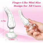 Crystal Glass Anal Butt Plug - Finger-Like Glass Dildo Sex Toy, Glow In The Dark Anal Beads Training Plug Prostate Massager, Adult Masturbation Toys For Men Women Gay Lesbian And Couples Pleasure