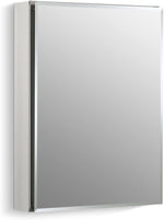 CB-CLC2026FS 20" W x 26" H Single-Door Bathroom Medicine Cabinet with Mirror, Recessed or Surface Mount Bathroom Wall Cabinet, Beveled Edges,Silver