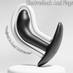 Electroshock Anal Plug Estim Prostate Massager G-Spot Training Silicone Anal Vaginal Plug Wearable Butt Plug With T-Base Sex Toys (A)