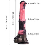 12 Inch Silicone Made Huge Soft Colorful Horse Dildo Anal Toy Pink Animal Style Ribbed Flexible Hands-Free (Normal)