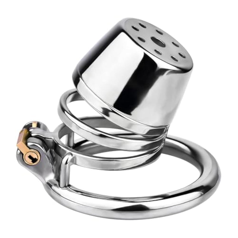 Flat Chastity Cage With Porous Breathable Design Male Chastity Devices Sex Toy Set With Circular Ring And Invisible Lock Penis Exercise Bondage Gear & Accessories For Men (45Mm)