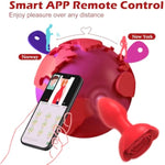 Rose Anal Vibrator Couples Sex Toys, Vibrating Butt Plug With 10 Vibration Modes, Sexual Stimulation Device With App Remote Control, Adult Sex Toys & Games For Woman Men, Red