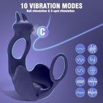 Vibrating Cock Ring With Testicle Vibrator - App Remote Control & 3 In 1 Couples Sex Toys Penis Rings Female Clitoral Vibrator Male Balls Stimulator - 10 Vibration Adult Toys For Men Women