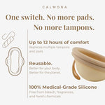 Menstrual Disc Set, 2 Sizes (S + L) - Reusable Medical-Grade Silicone Period Disc, Soft Removal Loop, 12-Hour Leak-Free Wear, Storage Pouch Included, Beginner Friendly