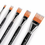 Professional Flat Comb Brush Set for Unique Texture Painting - 5pcs Grainer Brushes for Artists