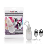 Pocket Exotics Wired Remote Double Bullet Vibrator - Sex Toys For Couples - Adult Vibe Eggs Massager - Silver