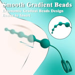 Anal Beads Butt Plug With Penis Cock Rings Adult Anal Sex Toys For Women Men, Flexible Silicone Anal Plug Prostate Massager Graduated Design Bullet G Spot Stimulor For Couples Play-Green