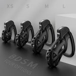 4 Sizes Xs/S/M/L Resin Cock Cage Chastity Device Set, Breathable Chastity Lock 3D Penis Cage With 3 Different Size Rings Men Abstinence Penis Bondage Male Adult Sex Toys For Penis Exercise (L)
