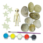 Glow-in-the-Dark Space Rock Painting Kit for Kids, Galaxy Garden Craft Set Ages 5-12