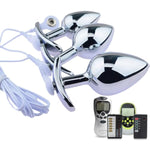 Metal Butt Plugs For Anal Dilation Training Wearable Electro Anal Plugs Prostate Massager Electric Stimulation Sm Adult Sex Toys (L)