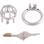 Metal Male Chastity Device Small 304 Steel Stainless Comfortable Cock Cage Adult Game Sex Toy D250 (1.97 Inch / 50Mm) Silver Grey