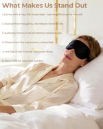 2-Pack 22 Momme 100% Mulberry Silk Sleep Mask for Women, Extra Thick Eye Mask for Sleeping, Hangzhou Silk Blindfold, Hair-Friendly Eye Cover for Sleeping with Faux Silk Sleep mask Sample