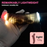 Lifelike Cock Sleeve Penis Extension Blood Red Ejaculating Delay Squirting Light Weight Penis Sleeve Adult Sex Toys For Men Couples (N-Bf5210, L)