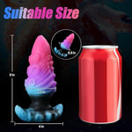 6" Large Butt Plug Anal Strecher Trainer, Silicone Huge Buttplug With T Base, Fantasy Anal Plug Prostate Massager, Wearable Tentacle Dildo With Knot, Rainbow Sex Toy For Men Women Couple
