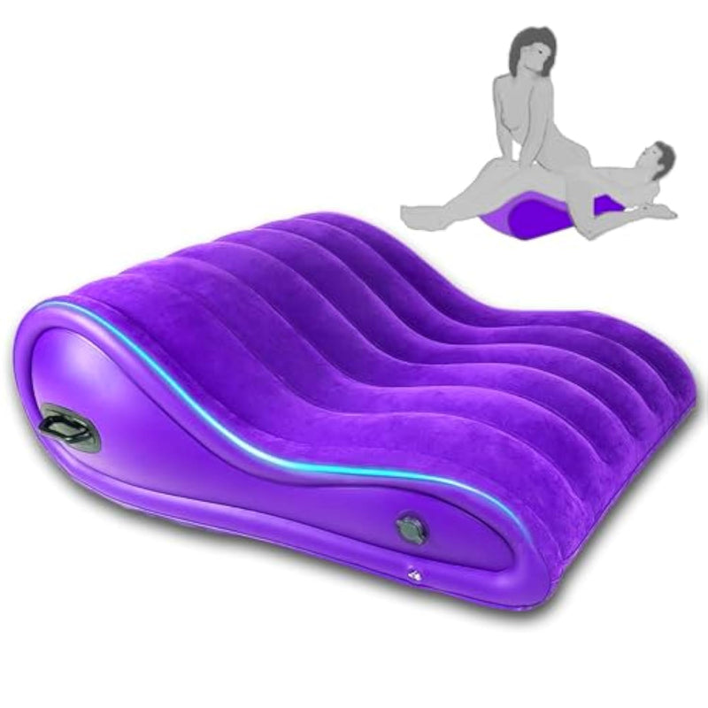Sex Pillow With Sexy Curve - Inflatable Velvety, Sex Toys Sex Sofa For Position Support, Couples Sex Toys Bdsm Furniture With Handle, Sex Furniture For Bedroom, Sex Chair Cushion Adult Toys