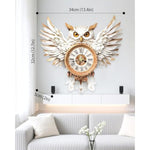 3D Wooden Puzzle Kit for Adults - Snowy Owl Design Clock Model with Pendulum