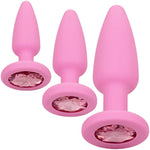 First Time Crystal Booty Kit Anal Butt Plug Toy Set Of 3 - Pink - Se-0004-39-2