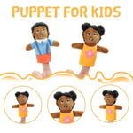 Finger Puppet Family Finger Puppet,6Pcs Cute Puppet Mini Plush Toys Teaching Show,Soft Puppet For Kids Family Members Role Playing Birthday Party (African Style)