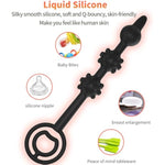 Anal Plug Silicone Inflatable Butt Plugs With Spikes, Steel Ball And Pump Adult Triple Beads Anal Sex Toy With Double Ring Large Anal Trainer Sexual Stimulation Devices For Mens (Triple Beads)