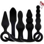 Anal Trainer Set Silicone Butt Plugs, 5Pcs Anal Training Kit With Flared Base Prostate Massager Sex Toys For Beginner Mens And Women