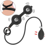 Double-Bead Inflatable Anal Plug For Men And Women, Inflatable Butt Plug With Steel Beads, Double-Ring Inflatable Anal Plug Adult Sex Toy