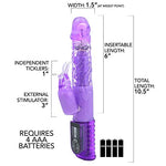 Rotating Dual-Action Rabbit Vibrator with Spinning Beads, G-Spot & Clitoral Stimulation Purple