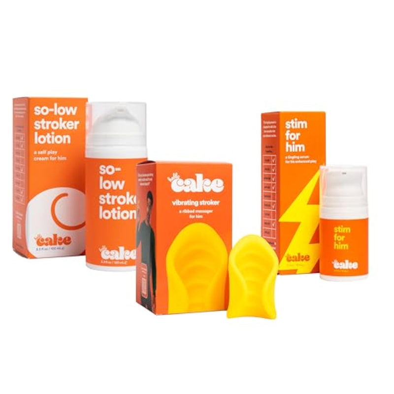 Hello Men’S Solo Play Vibe Pack - So-Low Lotion Below The Belt Masturbating Cream, Stim For Him Stimulating Serum, And Vibrating Stroker Sex Toy For Men