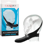 Original Accommodator Latex Dong – Hands Free Strap On Probe For Couples – Adult Dildo Sex Toys - Black