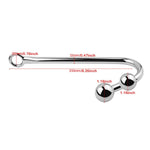 Stainless Steel Anal Hook Fetish Bondage Hook Sex Toys Steel Anal Plug Rope Hook Bondage With Smooth Anal Ball Sex Games Unisex Fetish Toy For Couple Lovers (2 Anal Balls)