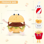 4-In-1 Hamburger Plush Toys With Baby Plushies, 4Pcs Set Stuffed Animals Surprise Inside, Soft & Squishy Cheeseburger Pillow Plushies Decor, Cuddly Stuffed Toys Gift For Kids & Adults