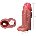 Reusable Penis Sleeve With Cock Ring, 2.56" Diameter Open-Ended Ultra-Soft Silicone Cock Sleeve Penis Enlarger For Couples Men Adult Sex Toy (Flesh)