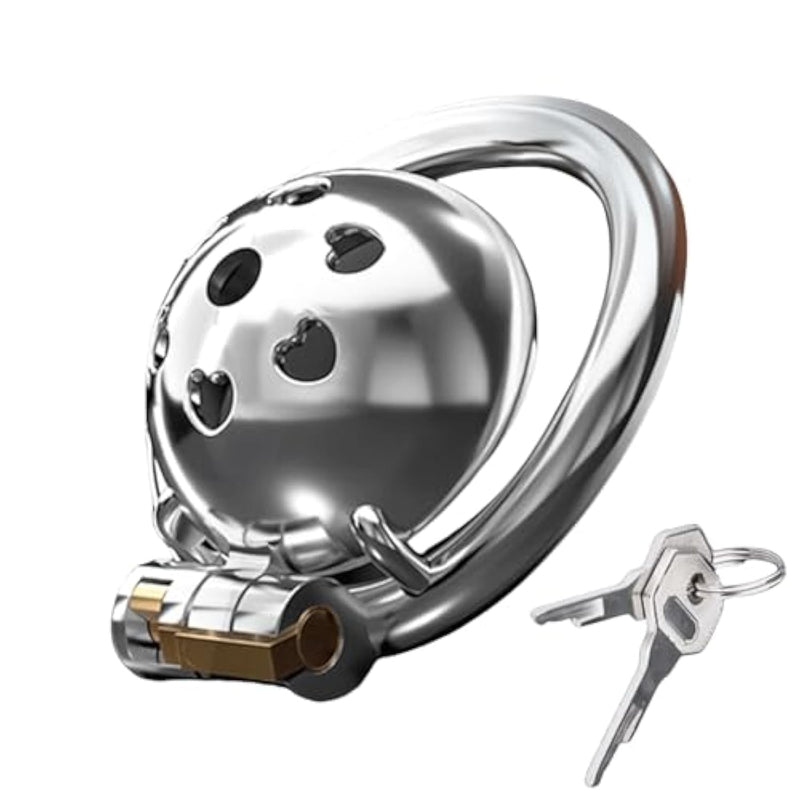 Chastity Device Adult Sm Sex Toys With Heart-Shaped Cover, Male Chastity Cage Penis Lock With Concealed Lock And Key For Men Cock Bondage Of Waterproof Stainless Steel (50Mm)